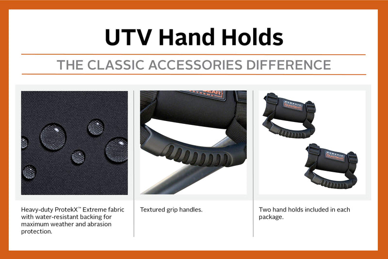 [AUSTRALIA] - Classic Accessories 77777 QuadGear UTV Roll Cage Hand Holds, Pair, Black 