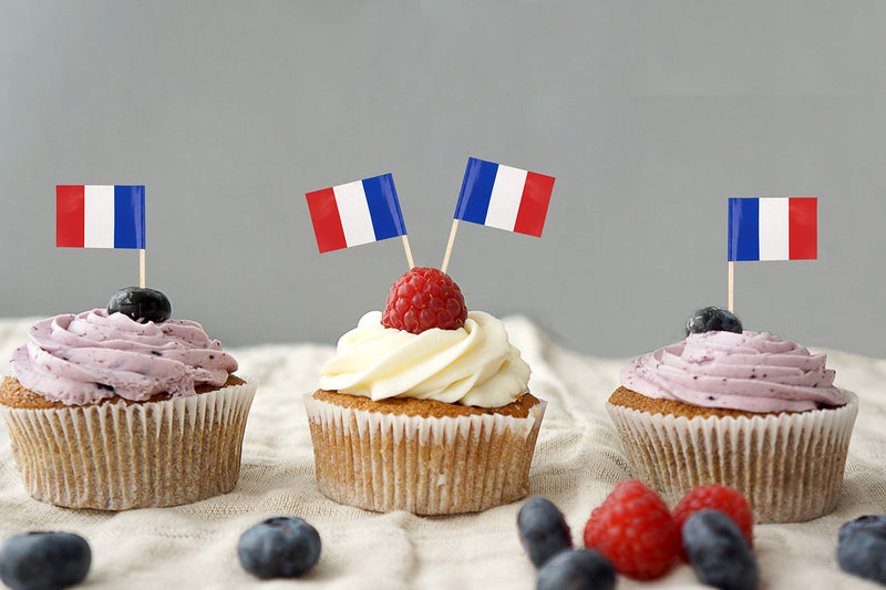 JBCD France Toothpick Flag French Mini Small Cupcake Topper Flags (200 pcs) - BeesActive Australia