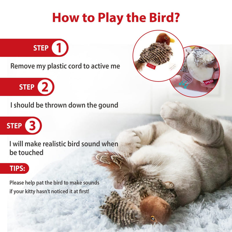 Gigwi Interactive Cat Toys Animal Sound Interactive Squeaking Cat Toys Melody Chaser & Toys for Cats to Play Alone,Play and Squeak Kitten Toy for Boredom Bird - BeesActive Australia