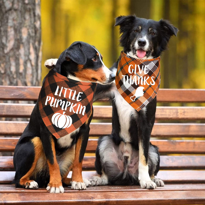JOTFA 3 Pack Thanksgiving Day Dog Bandanas, Holiday Fall Plaid Dog Puppy Bandana Scarf Costume for Small Medium Large Dogs Pets Multiple Thanksgiving - BeesActive Australia