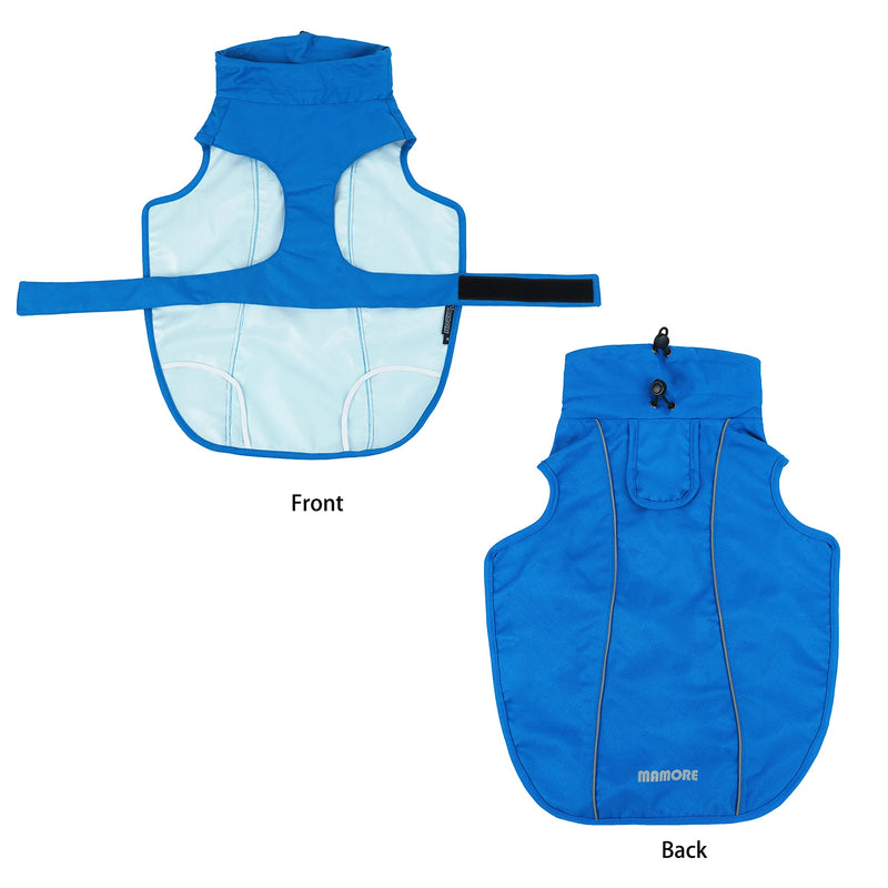 Waterproof Dog Raincoat with Reflective Strip, Adjustable Breathable Rain Coat Jacket with Leash Hole for Pets Small Blue - BeesActive Australia