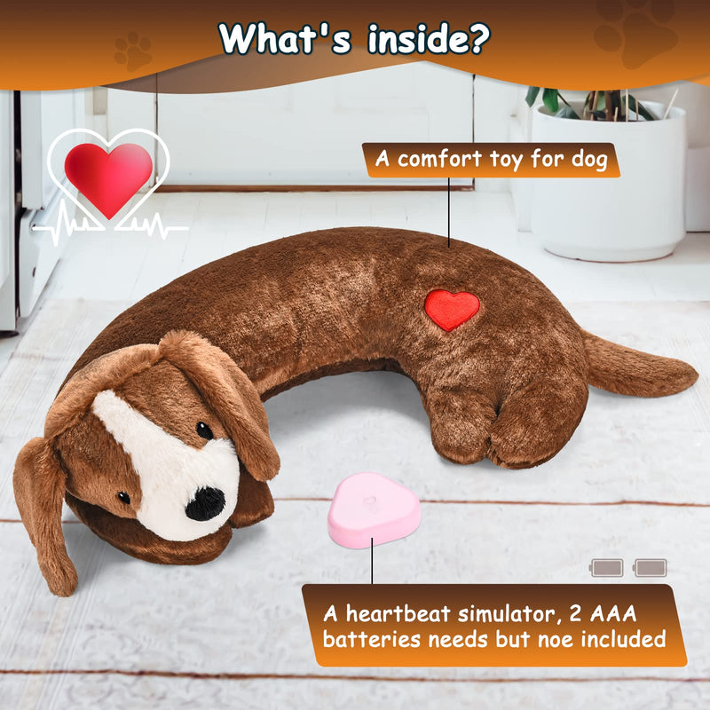 Moropaky Heartbeat Toy Puppy Heartbeat Stuffed Animal Heartbeat Plush Toy for Puppy, Dog Heartbeat Toy for Pet Anxiety Relief Behavioral Sleep Aid Crate Kennel Training Puppy Cuddly Comfort Toy… Dark Brown - BeesActive Australia