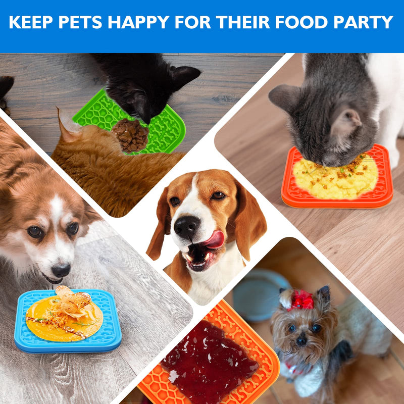 3 Pack Lick Mat for Dogs and Cats, Dog Slow Feeder Dowl Mat for Bathing Grooming Nailing Trimming, Food-Grade, Non-Toxic - BeesActive Australia