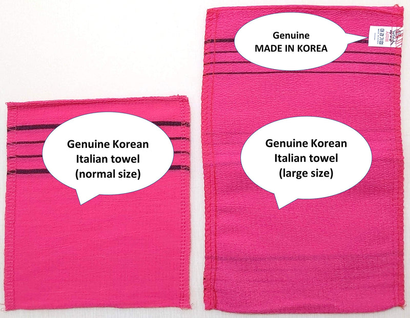 DAE YOUNG Korean Italy Towel, Exfoliating mitt, Body Scrub Genuine Exfoliating Bath Mitten Remove Dead Skin, Color (Red) 2pcs - BeesActive Australia