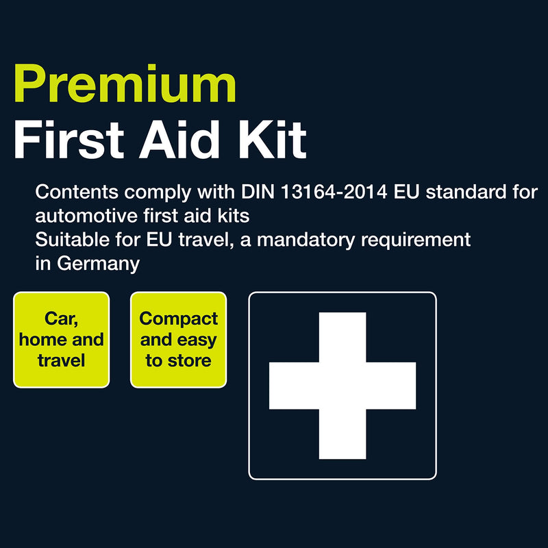Sakura DIN First Aid Kit SS5418 - Zipped Bag, Comprehensive Kit Ideal for EU Travel - Meets EU Automotive Standards - BeesActive Australia