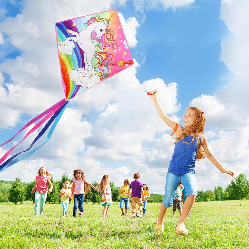 TOY Life Unicorn Kite for Kids Easy to Fly Large Kids Kite - Kites for Kids and Adults Easy to Fly Big Beach Kites for Kids Age 4-8-12 Idea Gift for Children Outdoor Game Activities Beach Trip pink - BeesActive Australia