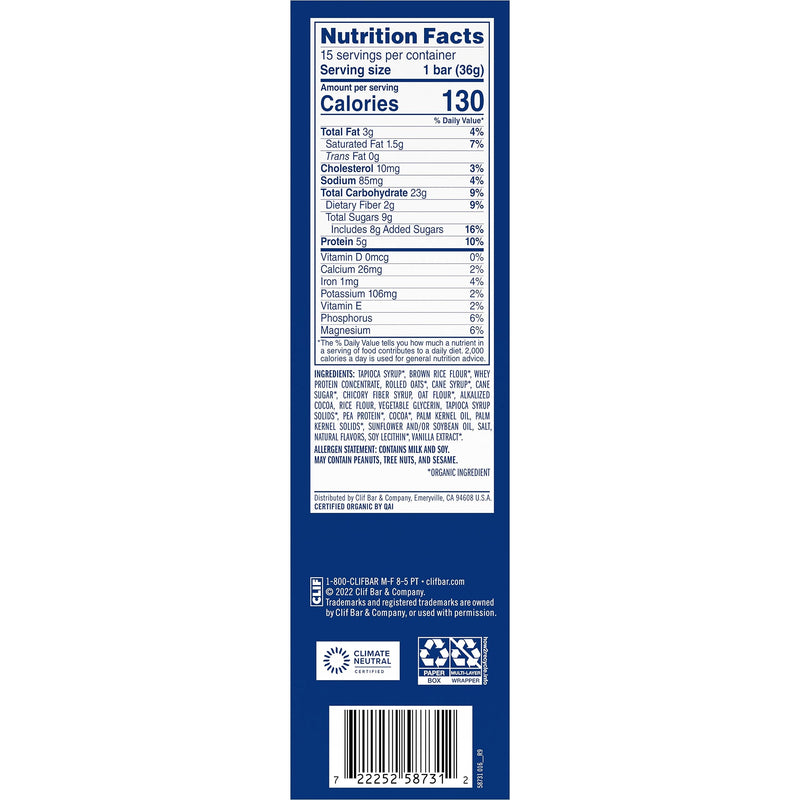 CLIF Kid Zbar Protein - Chocolate Mint - Crispy Whole Grain Snack Bars - Made with Organic Oats - Non-GMO - 5g Protein - 1.27 oz. (15 Pack) - BeesActive Australia