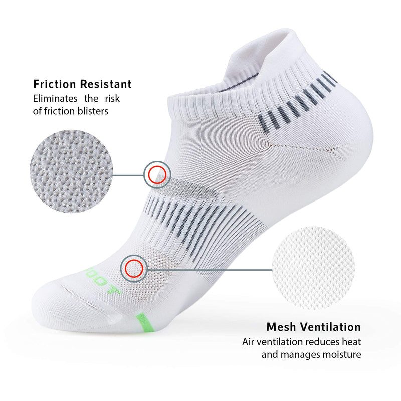 MONFOOT Women's and Men's 3-10 Pack Running Athletic Cushioned Socks [Ankle] White (5 Pairs) Medium - BeesActive Australia