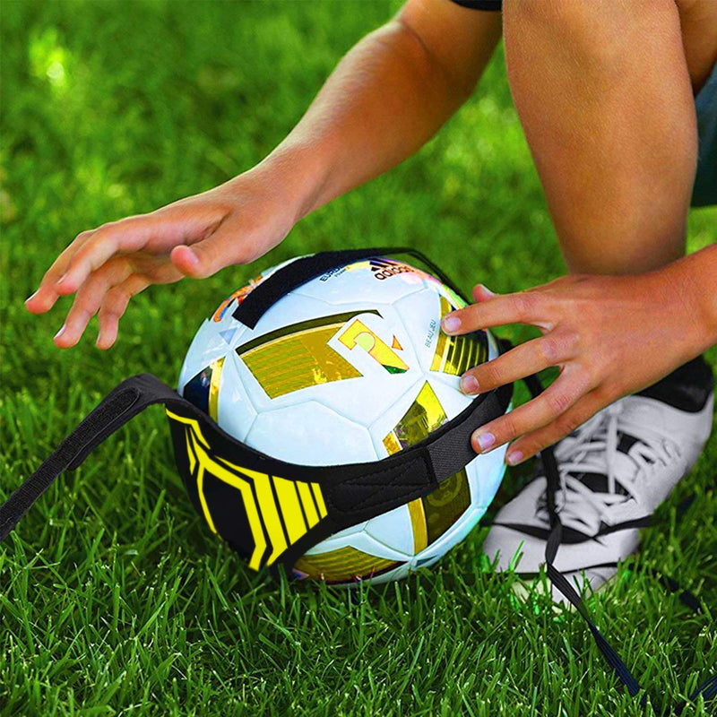 Sportout Hands Free Solo Soccer Trainer, Kick Trainer, Soccer Training Aid Widened Side Waist Protection, Two-Way Adjustment of Belt Length, Fit for Balls Size 3 4 5, Kids and Adults Yellow - BeesActive Australia