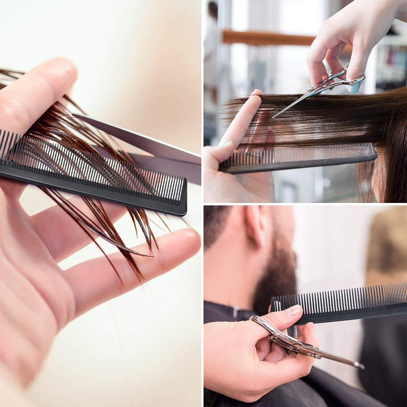 3 Pack Black Carbon Barber Fiber Cutting Comb,Fine Tooth Hair Comb,Hairdressing Styling Combs,Heat Resistant Combs,Styling Combs for Salon (Style G) - BeesActive Australia