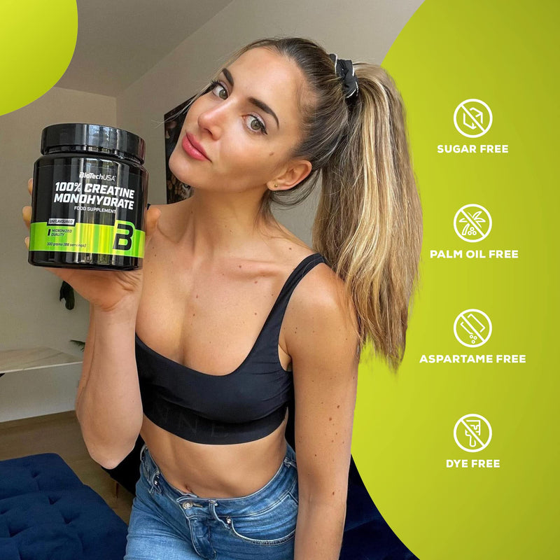 BioTechUSA 100% Creatine Monohydrate Pharmaceutical Grade creatine monohydrate Powder, Unflavoured, 300 g 300 g (Pack of 1) - BeesActive Australia