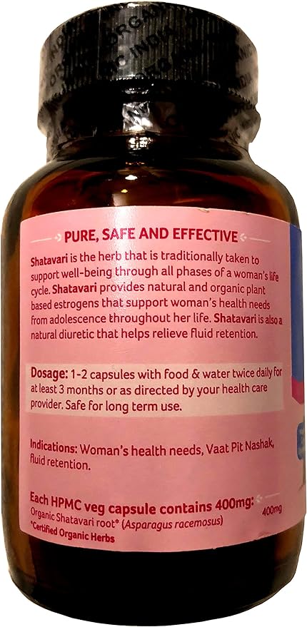Organic India & Fab India Shatavari Supplement [SHATAVARI] 60 Veggie Capsules Set of 2 [Parallel Import] - BeesActive Australia