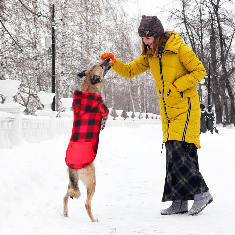 Rypet 2 Packs Large Plaid Dog Hoodie Pet Clothes Sweaters with Hat and Pocket Dog Pullover Sweatshirt for Medium Large Dog 5XL(Chest girth: 36 ", back length: 27.5") - BeesActive Australia