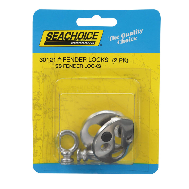 [AUSTRALIA] - Seachoice 30121 Fender Lock, Stainless Steel, 1 ½-inch Flange, 3/8-inch Interior Diameter of Eye, Pack of 2 