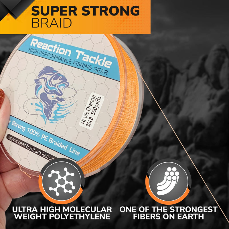 Reaction Tackle X8 Braided Fishing Line - 8 Strands Super Slick - Pro Grade Power Performance for Saltwater or Freshwater - Colored Diamond Braid for Extra Visibility X8 Green Camo 30 LB (500 yards) - BeesActive Australia