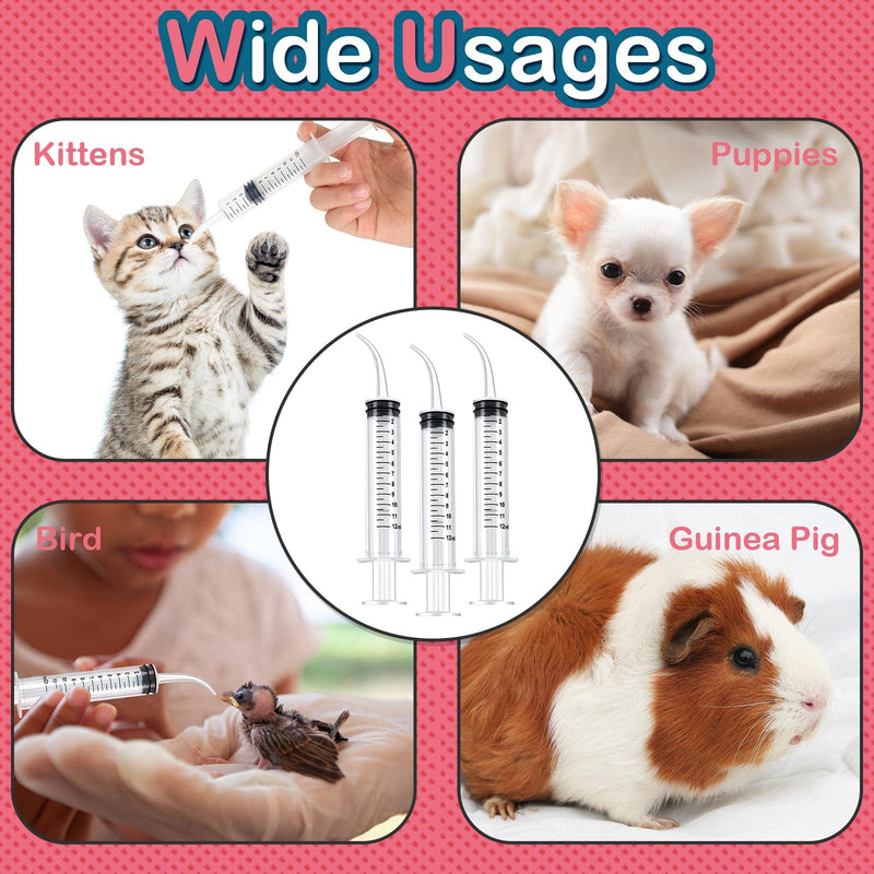12 Pieces Pet Feeding Syringes 12 ml Syringe for Liquid Baby Bird Feeding Syringe Kitten Feeder for Small Dogs Cats Puppy Kitten and Other Small Animal Nursing Supplies - BeesActive Australia