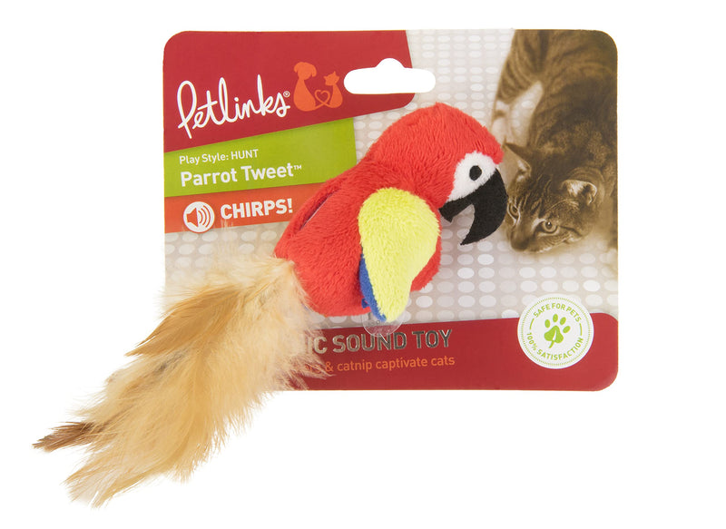 Petlinks Electronic Sound Cat Toys for Cats & Kittens, Stimulating & Satisfies Instincts, Battery Powered - Multiple Styles Set of 1 Parrot Tweet (Randomly Selected Color) - BeesActive Australia