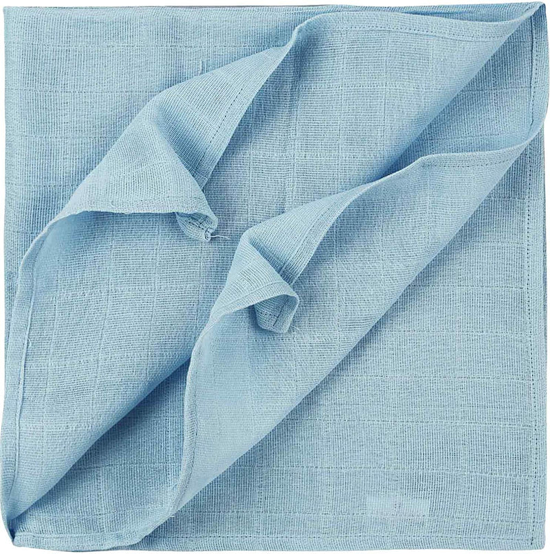 (6 X Blue) Premium Quality Baby Muslin Squares 100% Cotton, 72cm X 72cm, Supersoft, Made in EU - BeesActive Australia