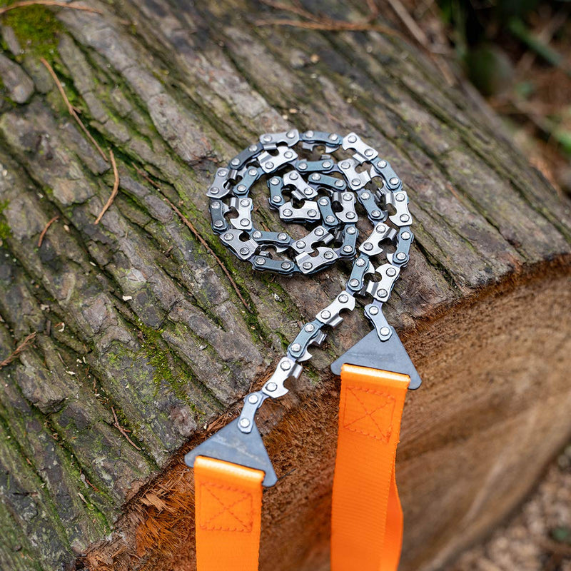 BushWalk Pocket Chiansaw 24 Inch with Sharp Teeth Blades Hand Compact Saw Tools for Camping Hunting Tree Cutting Outdoor Survival Garden Work 24" 33 teeth Orange - BeesActive Australia