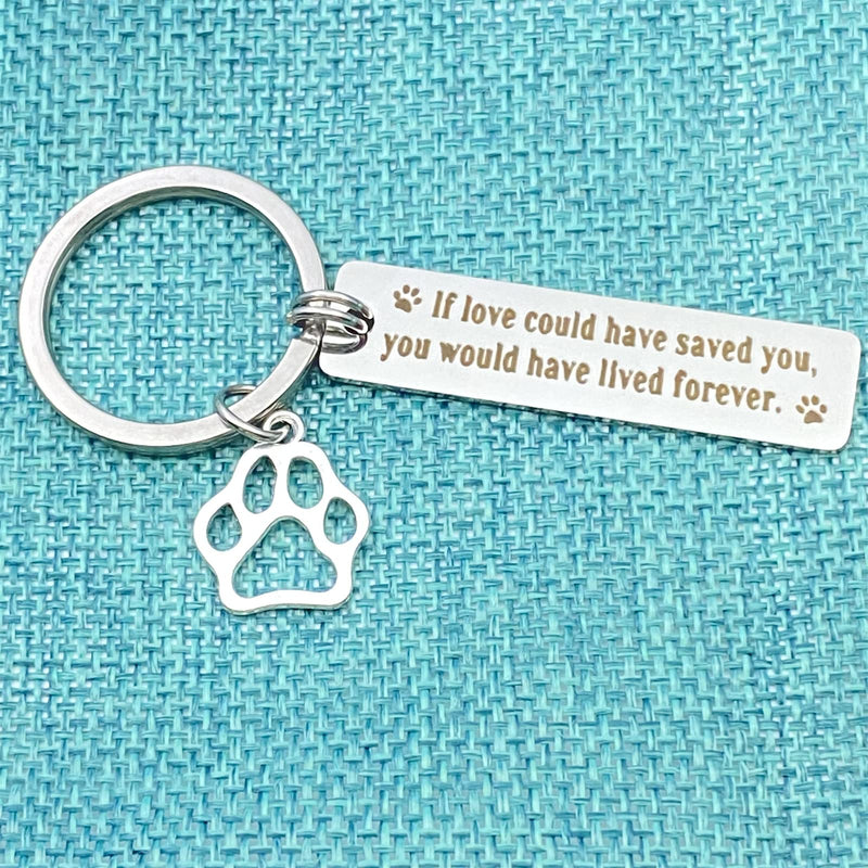 Pet Memorial Gift Keychain for Dogs Cats Loss Remembrance Jewelry Loss of Pet Sympathy Keyring If Love Could Have Saved You, You Would Have Lived Forever In Memory of Dog Keepsake Condolences Gift - BeesActive Australia