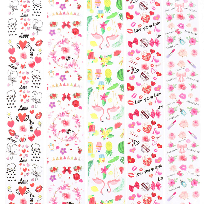 Valentine's Day Nail Foil Transfer Sticker Nail Art Decorations Valentine Nail Foils Nail Art Stickers Decals Sexy Red Lips Love Rose Heart Nails Foil Designs Manicure Tips Wraps Decor (10 Sheets) - BeesActive Australia