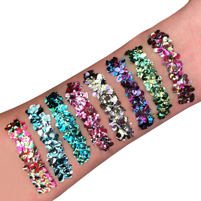 Mystic Bio Biodegradable Eco Chunky Glitter by Moon Glitter - 100% Cosmetic Bio Glitter for Face, Body, Nails, Hair and Lips - 3g - Champagne - BeesActive Australia