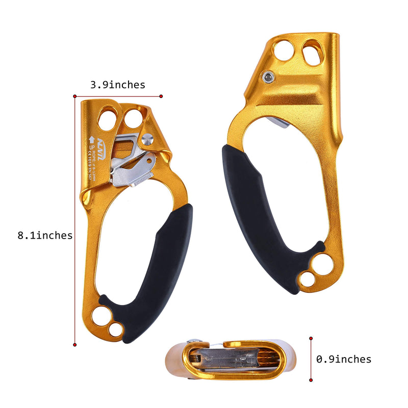 WILDKEN Climbing Hand Ascender Outdoor Mountaineering Tree Arborist Climbing Rappelling Equip Hand Ascender for 8-12MM Rope Left Right Hand Ascender Orange - Right - BeesActive Australia