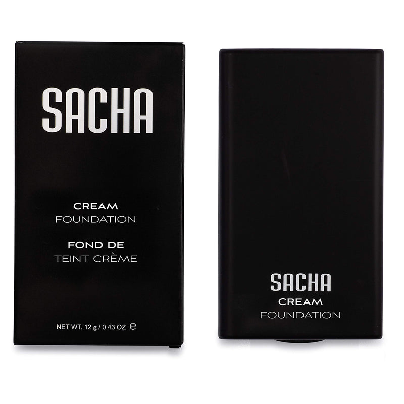 Cream Foundation Compact by Sacha Cosmetics, Best Natural Matte Makeup to give Flawless Looking Skin, Full Coverage, Normal to Dry Skin, 0.45 oz, Light Beige - BeesActive Australia