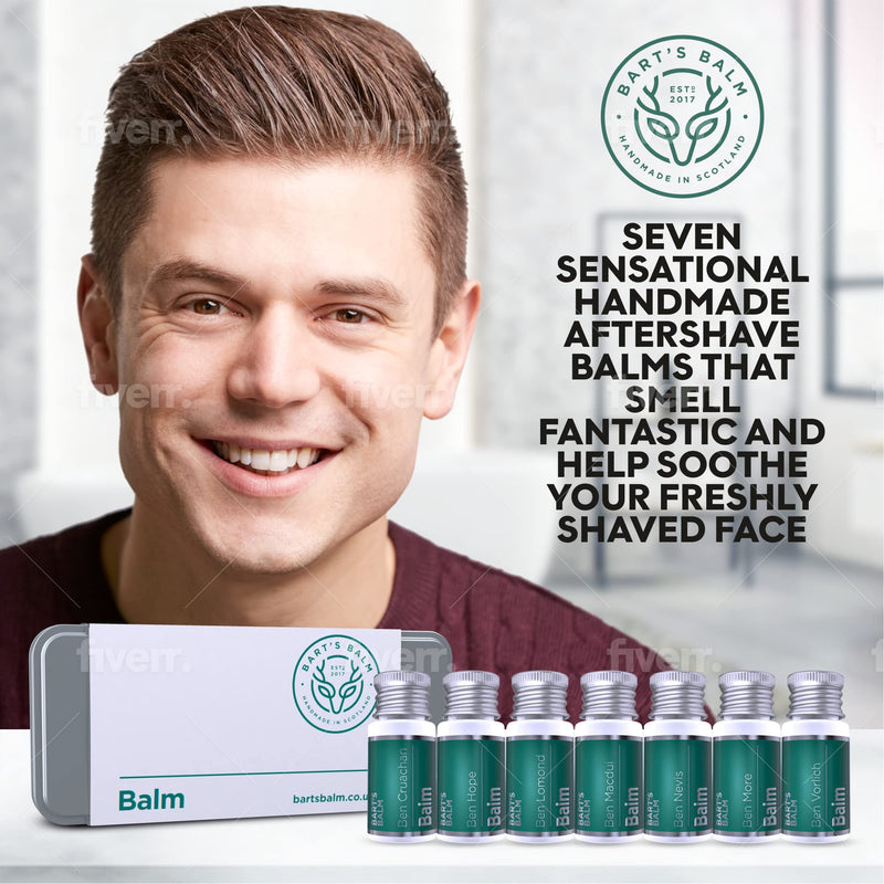 Bart's Balm Aftershave Gift Set – Argan Oil - 7 Incredible Scents -Sensitive After Shaving Skin Care - BeesActive Australia