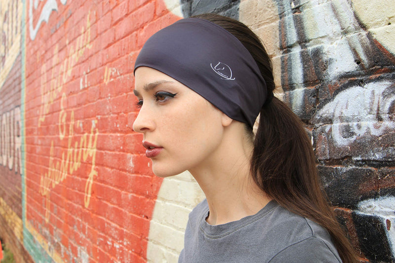 Equestrian Headbands for Women, Under Riding Helmet Bands, Sportswear Wide Hair Wrap Suitable for Use with Bike Helmets, Yoga & Hiking 2 Pack Black - BeesActive Australia