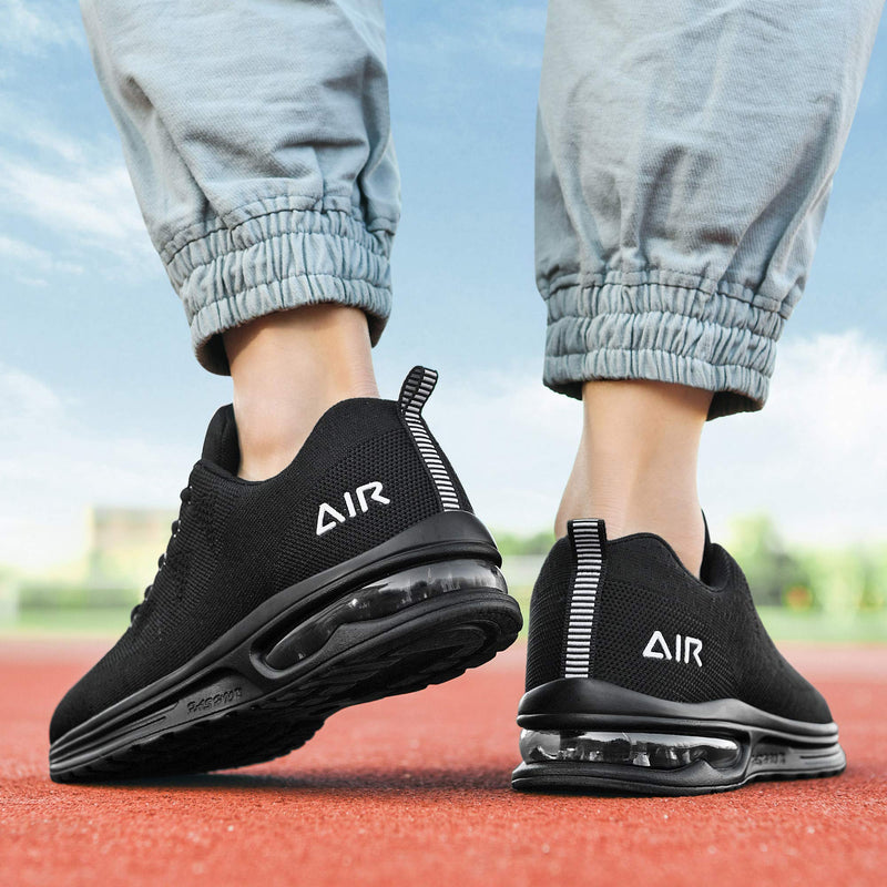 Autper Mens Air Athletic Running Tennis Shoes Lightweight Sport Gym Jogging Walking Sneakers US 6.5-US12.5 10.5 Allblack - BeesActive Australia