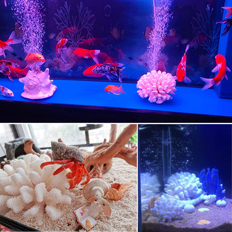 Pack of 2 Artificial Coral Ornament, Aquarium Resin Coral Decor Underwater Sea Plants Fish Tank Decoration Aquarium Plants White - BeesActive Australia
