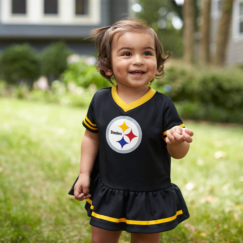 Gerber Girls' NFL Team Jersey Dress and Diaper Cover Pittsburgh Steelers 18 Months Team Color - BeesActive Australia