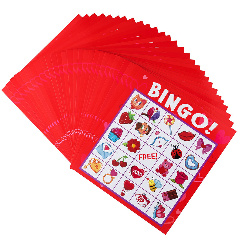 JOYIN 28 Players Valentine's Day Bingo Set, Bingo Game Cards (5 X 5) for Kids Party Card Games, School Classroom Games, Love Party Favors Supplies, Family Activity - BeesActive Australia