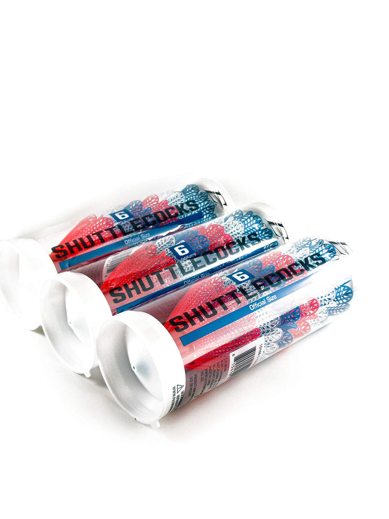 EastPoint Badminton Shuttlecocks for Badminton, 3 Containers (18Pcs) Red, White/Clear, Blue Indoor/Outdoor Birdies - BeesActive Australia