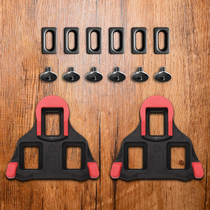 NAACOO SPD Road Bike Cleats for Shimano Speed-SL SM-SH10 SH11 SH12 Cleats- Indoor Outdoor Peleton Spin Cycling Pedals Cleat & Bicycle Clips Set Cleats Red - BeesActive Australia