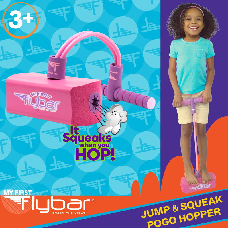 [AUSTRALIA] - Flybar My First Foam Pogo Jumper for Kids Fun and Safe Pogo Stick for Toddlers, Durable Foam and Bungee Jumper for Ages 3 and up, Supports up to 250lbs Pink 