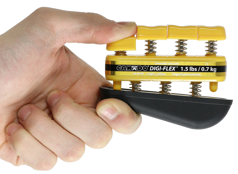 Cando 10-0740 Hand exerciser - finger grip strengthener Digi-Flex, yellow (very light), 1.5lbs - BeesActive Australia