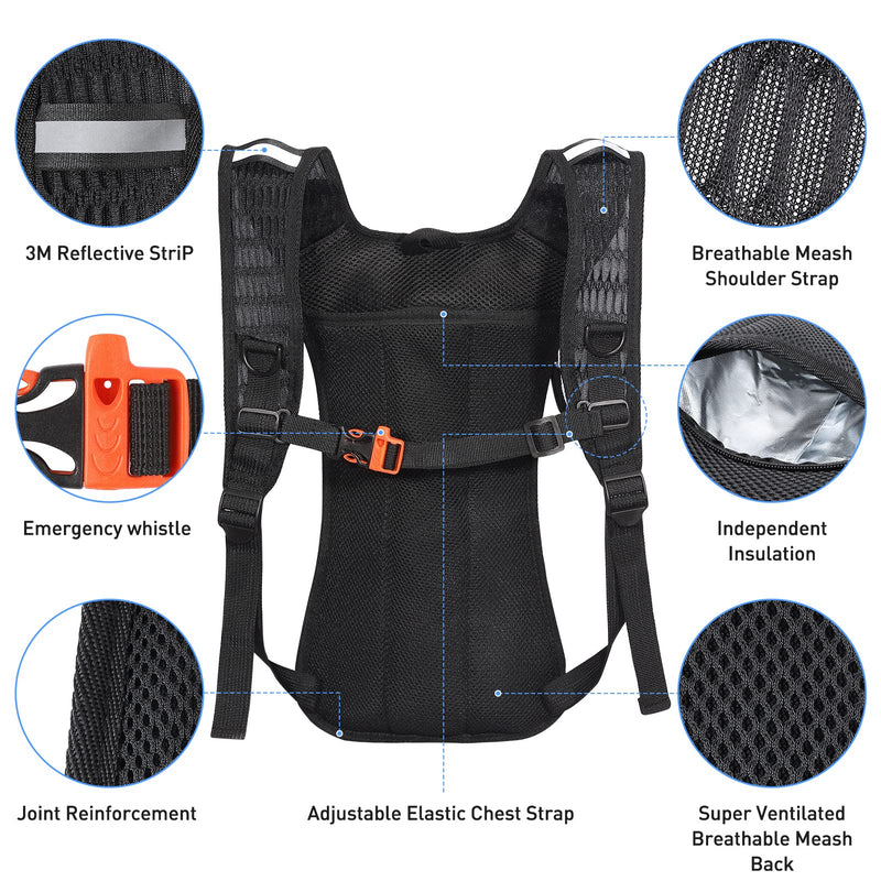 Hydration Pack,Hydration Backpack with 2L Hydration Bladder Lightweight Insulation Water Pack for Festivals,Raves, Hiking, Biking, Climbing, Running and More Purple Starry - BeesActive Australia