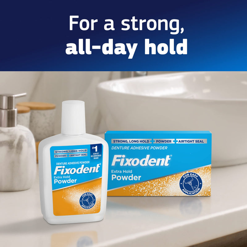 Fixodent Extra Hold Denture Adhesive Powder 2.7 Oz (Pack of 4) 2.7 Ounce (Pack of 4) - BeesActive Australia