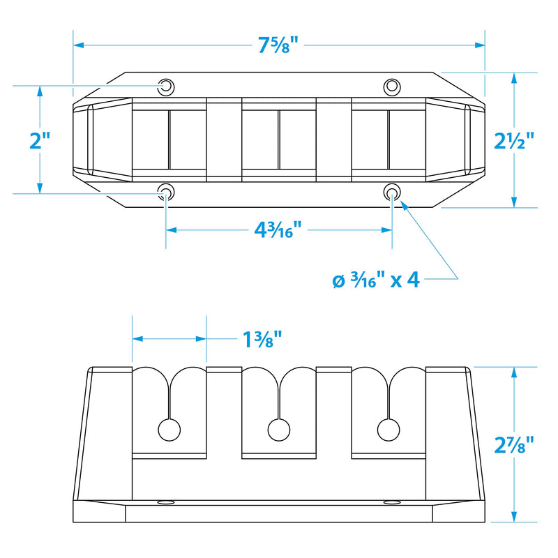 [AUSTRALIA] - Seachoice 89501 3-Rod Storage Holder Black ABS Plastic, One Size 