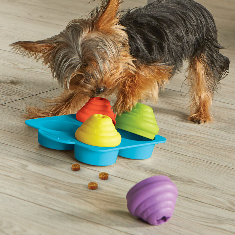 Brightkins Cupcake Party Treat Puzzle - 4 Colorful Cupcakes Puzzles for Dogs, Toys for Dog Stimulation, Dog Treat Puzzles - BeesActive Australia