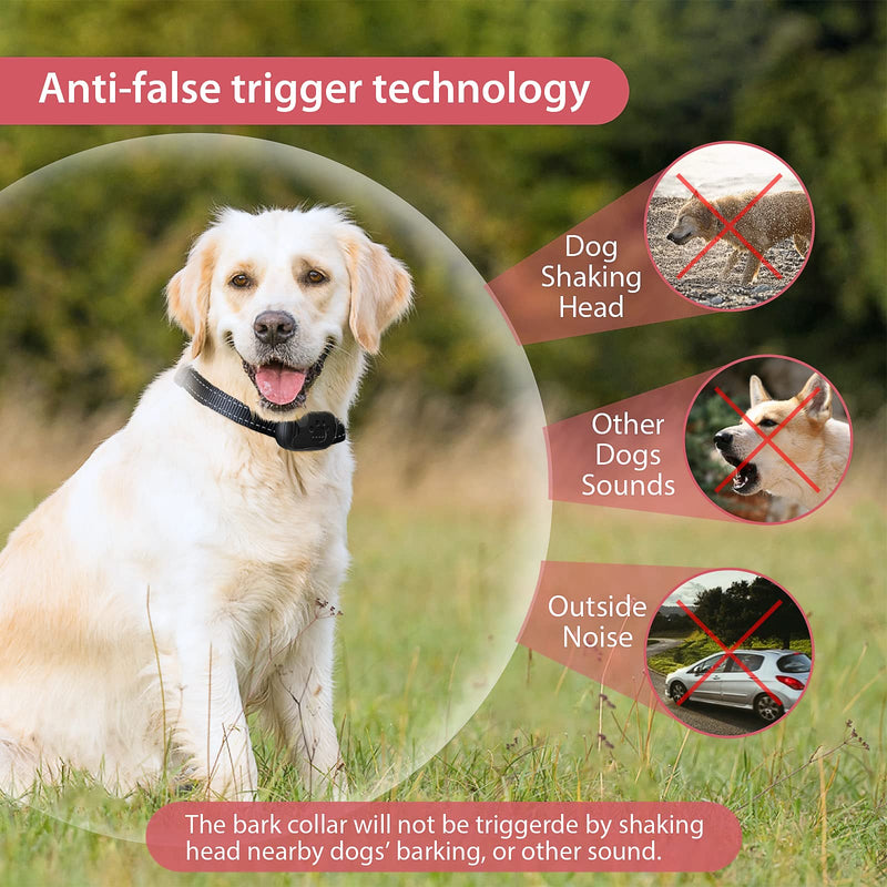 PcEoTllar Dog Bark Collar, Rechargeable Bark Collar for Large Dogs No Shock Bark Collar with Beep Vibration, Humane Bark Collars for Small Medium Large Dogs, Anti-Barking Control Device Red - BeesActive Australia