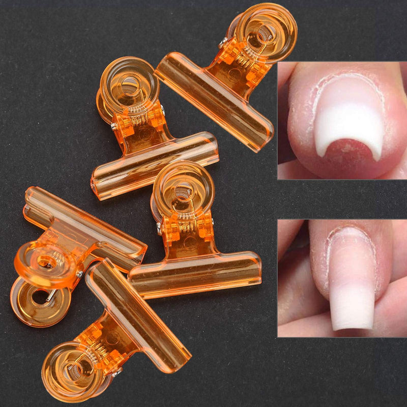 5pcs 4 Colors Curve Nail Extension Clips, Multi-functional Plastic Nail Art Accessories, nail shaping tools, fixed nail shape(Orange) Orange - BeesActive Australia