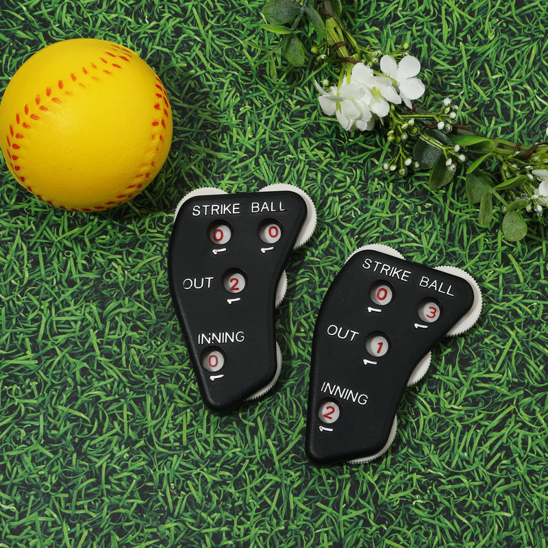 TOYMIS 2pcs Baseball Umpire Indicator, 4 Wheel Baseball Umpire Clicker Baseball Counter Clicker for Accurately Recording Strike Balls Outs and Innings Balls for Softball Coach (Black) - BeesActive Australia