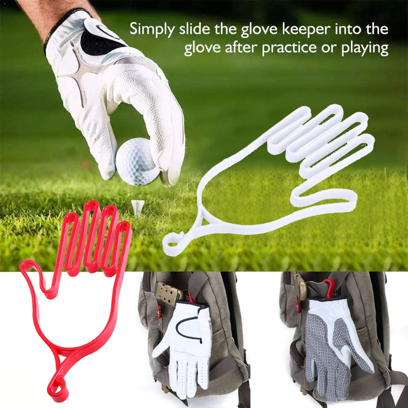 FINGER TEN Golf Gloves Stretcher Holder Hanger Keeper Dryer Shaper Tool Accessories Durable Glove Support Frame Guardian Hook to Bag Gifts for Men Women Golfer White - BeesActive Australia