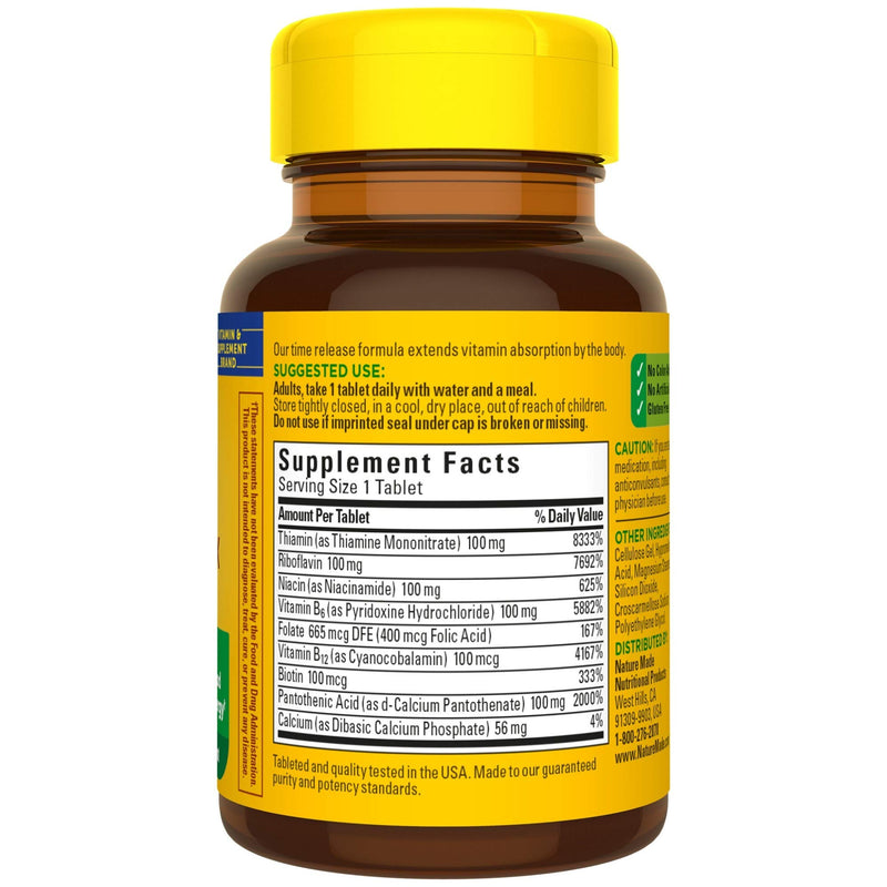 Nature Made B-100 Complex Time Release Tablets, 60 Count for Metabolic Health - BeesActive Australia