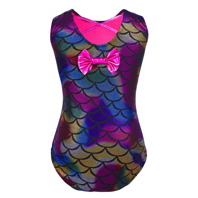 [AUSTRALIA] - Alvivi Kids Girls Sparkle Mermaid Gymnastics Ballet Dance Leotard Costumes Athletic Sports Tank Tops Outfit Colorful 5-6 
