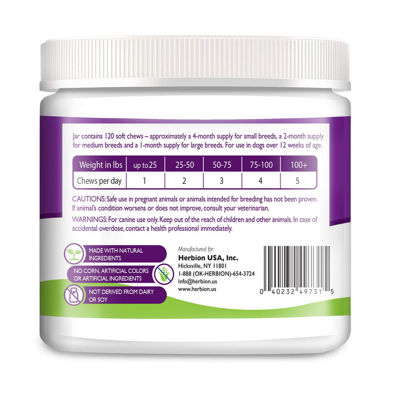 Herbion Pets Digestive Support Chews with Probiotics and Enzymes, 120 Soft Chews - with Daily Digestive Enzymes - for Improved Gut Health - Minimum 2 Billion CFUs - Made in USA - for Dogs 12 Weeks+ - BeesActive Australia