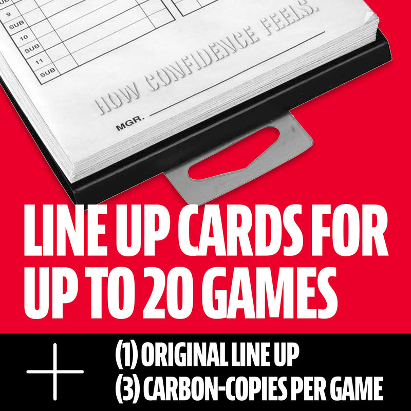 Franklin Sports MLB Baseball + Softball Lineup Cards - 25 Game Line Up Sheets Book + Holder for Coaches + Managers - Black - BeesActive Australia